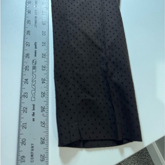 Zara Dress Pants Straight Tapered Leg Swiss Dot Brown Textured Trouser SZ 10 - Picture 14 of 16